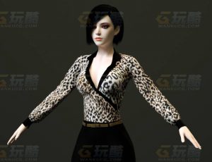 玩酷CG网—豹纹御姐C4D模型