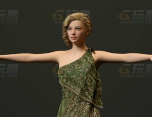 玩酷CG网—吊带裙女C4D模型