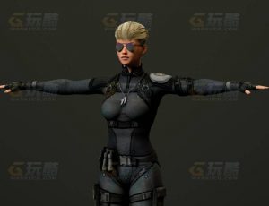 玩酷CG网—短发女特警C4D模型