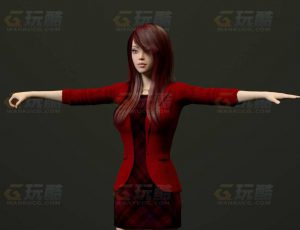 玩酷CG网—粉红女白领C4D模型