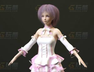 玩酷CG网—粉红小女孩C4D模型