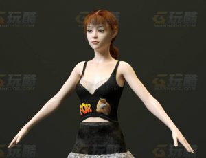 玩酷CG网—黑背心女孩C4D模型
