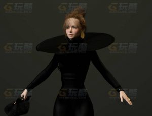 玩酷CG网—黑衣贵妇C4D模型