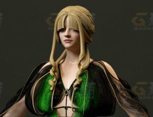 玩酷CG网—绿色连衣裙女C4D模型