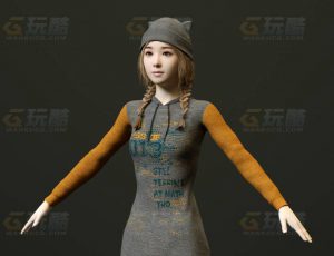 玩酷CG网—猫服女C4D模型