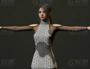 玩酷CG网—毛衣女C4D模型