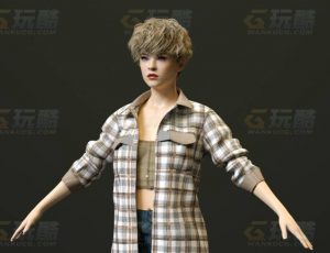 玩酷CG网—美国小姐姐C4D模型