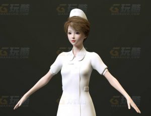 玩酷CG网—美丽护士C4D模型