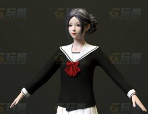 玩酷CG网—美女学生C4D模型