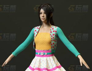 玩酷CG网—美少女2C4D模型