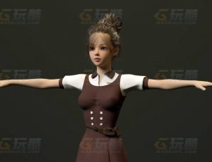 玩酷CG网—迷你裙小萝莉C4D模型