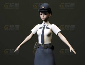 玩酷CG网—女警察C4D模型