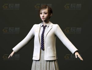 玩酷CG网—女学生1C4D模型
