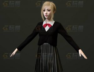 玩酷CG网—女学生2C4D模型