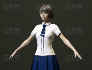 玩酷CG网—女学生3C4D模型