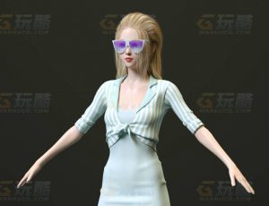 玩酷CG网—漂亮小姐姐C4D模型