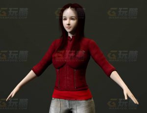 玩酷CG网—普通休闲服女C4D模型