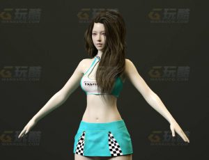 玩酷CG网—赛车女郎C4D模型