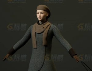 玩酷CG网—商务女C4D模型