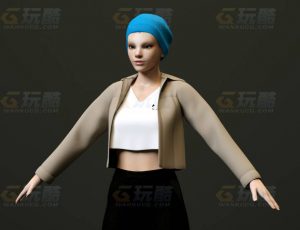 玩酷CG网—时髦运动女C4D模型