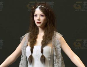 玩酷CG网—双辫女C4D模型