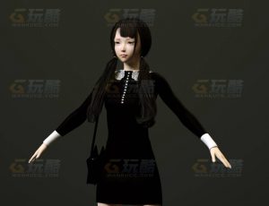 玩酷CG网—双马尾学生C4D模型