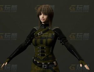 玩酷CG网—特警警花C4D模型