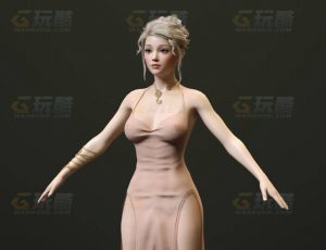 玩酷CG网—晚礼服少女C4D模型