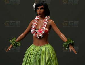 玩酷CG网—夏威夷女C4D模型