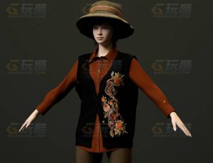 玩酷CG网—乡村妇女C4D模型