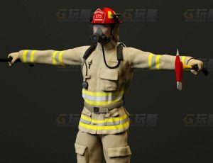 玩酷CG网—消防员C4D模型