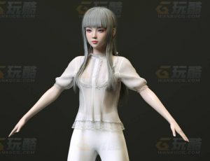 玩酷CG网—性感白女美少女C4D模型