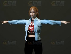 玩酷CG网—休闲服女C4D模型