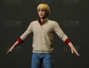 玩酷CG网—休闲金发帅哥C4D模型