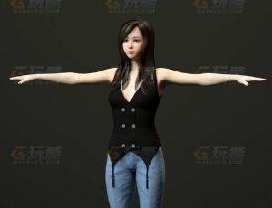 玩酷CG网—休闲女子C4D模型