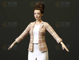 玩酷CG网—休闲裙女C4D模型