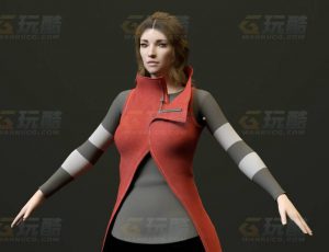 玩酷CG网—羊毛外套女C4D模型
