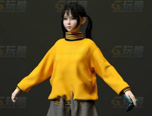 玩酷CG网—游戏宅女2C4D模型