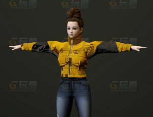 玩酷CG网—羽绒服女C4D模型