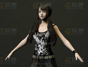 玩酷CG网—运动少女C4D模型