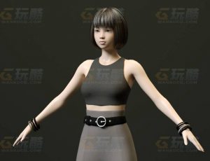 玩酷CG网—运动少女2C4D模型