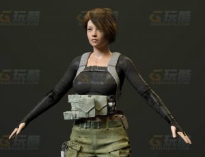 玩酷CG网—战地女队长C4D模型