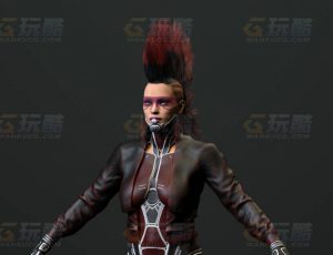 玩酷CG网—个性赛博女C4D模型
