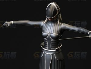 玩酷CG网—黑衣剑士C4D模型