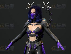 玩酷CG网—机器赛博女1C4D模型