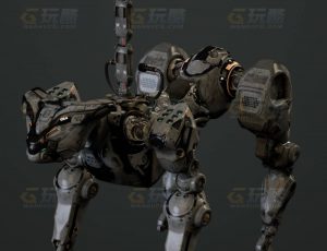 玩酷CG网—机械战斗狗C4D模型