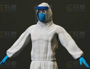 玩酷CG网—抗疫员C4D模型