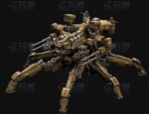 玩酷CG网—狼蛛机甲C4D模型