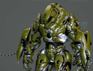 玩酷CG网—绿源战士C4D模型