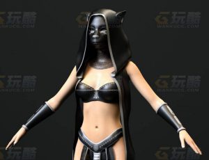 玩酷CG网—猫头赛博女C4D模型